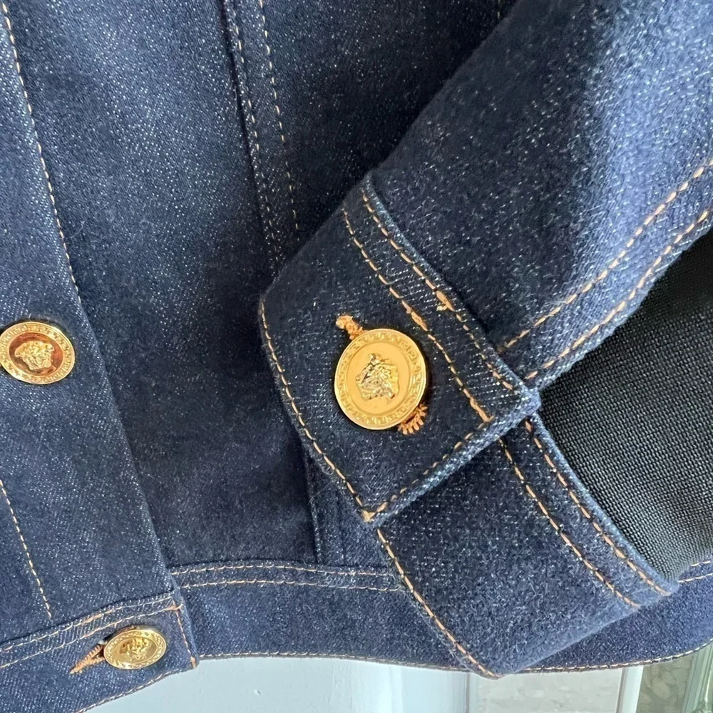Versace paneled contrast-stitch denim jacket - Picture 12 of 15